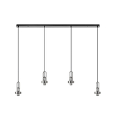 Photograph: Idolite Camille Linear Suspension Kit, 4 x E27, Polished Nickel/Matt Black