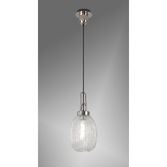 Photograph: Idolite Camille Polished Nickel Single Pendant Light With Clear Ribbed Glass