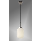 Photograph: Idolite Camille Polished Nickel Single Pendant Light With Opal Ribbed Glass
