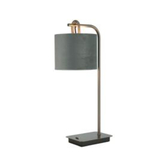 Photograph: Idolite Camille Table Lamp, 1 Light E27, Antique SIlver/Matt Black/Dark Grey/Silver 20x16.5cm Velvet Shade