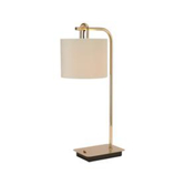 Photograph: Idolite Camille Table Lamp, 1 Light E27, French Gold/Matt Black/Ivory/Champagne 20x16.5cm Velvet Shade
