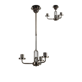 Photograph: Idolite Camille Telescopic Pendant/Semi Flush Light, 3 x E27, Black Chrome