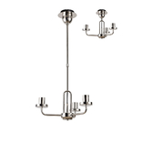 Photograph: Idolite Camille Telescopic Pendant/Semi Flush Light, 3 x E27, Polished Nickel