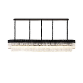 Photograph: Idolite Carpathian 13 Light Large 2.5m Linear Bar Pendant Chandelier In Black With Clear Glass