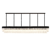 Photograph: Idolite Carpathian 16 Light Extra Large 3m Linear Bar Pendant Chandelier In Black With Clear Glass