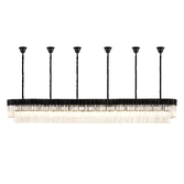 Photograph: Idolite Carpathian 16 Light Extra Large 3m Linear Bar Pendant Chandelier In Black With Clear Glass (Individual Ceiling Cups)