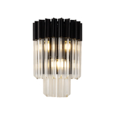 Photograph: Idolite Carpathian 3 Light Chandelier Wall Light In Black With Clear Glass