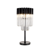 Photograph: Idolite Carpathian 3 Light Table Lamp Chandelier In Black With Clear Glass