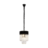 Photograph: Idolite Carpathian 4 Light Round Pendant Chandelier In Black With Clear Glass