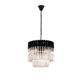 Photograph: Idolite Carpathian 5 Light Round Pendant Chandelier In Black With Clear Glass