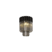 Photograph: Idolite Carpathian Black 3 Light Flush Ceiling Light With Smoked Glass Drops