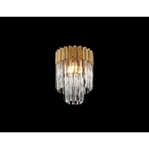 Photograph: Idolite Carpathian Brass 3 Light Flush Ceiling Light C/W Clear Glass Drops