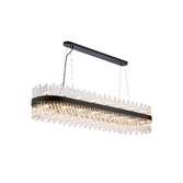 Photograph: Idolite Caspian 36 Light Large Linear Bar Pendant Satin Black With Clear Glass Rods