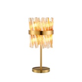 Photograph: Idolite Caspian 6 Light Table Lamp Brass With Amber Glass Rods