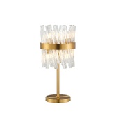 Photograph: Idolite Caspian 6 Light Table Lamp Brass With Clear Glass Rods