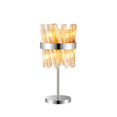 Photograph: Idolite Caspian 6 Light Table Lamp Polished Nickel With Amber Glass Rods