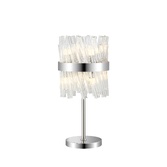 Photograph: Idolite Caspian 6 Light Table Lamp Polished Nickel With Clear Glass Rods