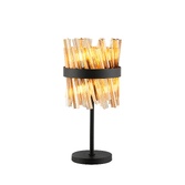 Photograph: Idolite Caspian 6 Light Table Lamp Satin Black With Amber Glass Rods