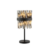 Photograph: Idolite Caspian 6 Light Table Lamp Satin Black With Smoked Glass Rods