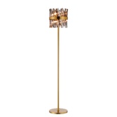 Photograph: Idolite Caspian 8 Light Floor Lamp Brass With Smoked Glass Rods