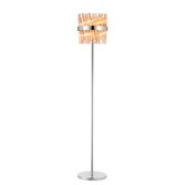 Photograph: Idolite Caspian 8 Light Floor Lamp Polished Nickel With Amber Glass Rods