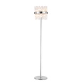 Photograph: Idolite Caspian 8 Light Floor Lamp Polished Nickel With Clear Glass Rods