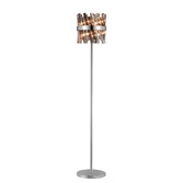 Photograph: Idolite Caspian 8 Light Floor Lamp Polished Nickel With Smoked Glass Rods