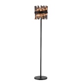 Photograph: Idolite Caspian 8 Light Floor Lamp Satin Black With Smoked Glass Rods