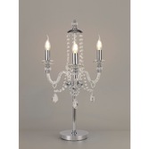 Photograph: Idolite Caucasus Polished Chrome 3 Light Crystal Table Lamp