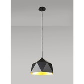 Photograph: Idolite Celeste Matt Black Finish Single Pendant Light C/W Gold Inner