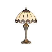 Photograph: Idolite Chigwell Brown/Cream/Aged Antique Brass Table Lamp