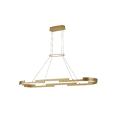 Photograph: Idolite Chislett 1.2M Linear Island Pendant Light In Sand Gold - 3 Step Dimming - 3500K