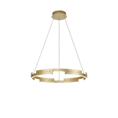 Photograph: Idolite Chislett 60CM Gold Finish Led Round Led Pendant Light Complete With 3 Step Dimming - 3500K