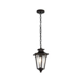 Photograph: Idolite Congleton Oil Rubbed Brass Finish Diamond Frame Downward Facing Outdoor Pendant Light Complete With Clear Seeded Glass - IP54