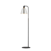 Photograph: Idolite Coughlan Black 1 Light Floor Lamp Complete With Light Grey/Silver Metal Shade