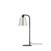 Photograph: Idolite Coughlan Black 1 Light Table Lamp Complete With Light Grey/Silver Metal Shade