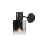 Photograph: Idolite Crewe Single Wall Light Satin Black With Smoke Fade Glass