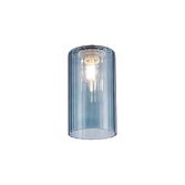 Photograph: Idolite Devine 10x18cm Petrol Blue Ribbed Slim Tube Glass (AD), Shade