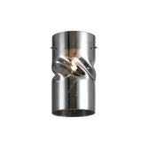 Photograph: Idolite Devine 12x22cm Twisted Cylinder Chrome Glass Shade c/w Polished Chrome 3 Rod Suspension Plate