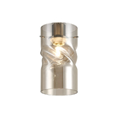 Photograph: Idolite Devine 12x22cm Twisted Cylinder Cognac Glass Shade c/w Polished Chrome 3 Rod Suspension Plate