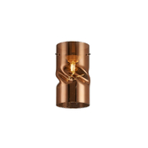 Photograph: Idolite Devine 12x22cm Twisted Cylinder Copper Glass Shade c/w Polished Chrome 3 Rod Suspension Plate