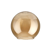 Photograph: Idolite Devine 25x22.5cm Open Mouth Round Amber Plated Globe Glass Shade