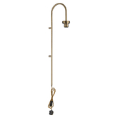 Photograph: Idolite Devine 85cm Antique Brass Curved 1 Light E27 Inline Switch Wall Light With Plug (FRAME ONLY)