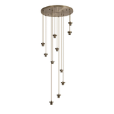 Photograph: Idolite Devine Antique Brass 11 Light E27 3.5m Round Multiple Pendant (FRAME ONLY)