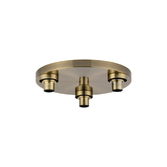 Photograph: Idolite Devine Antique Brass 3 Light E27 Round Flush Ceiling (FRAME ONLY)