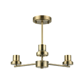 Photograph: Idolite Devine Antique Brass 3 Light Upward Semi Ceiling (FRAME ONLY)