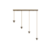 Photograph: Idolite Devine Antique Brass 4 Light E27 2m Linear Multiple Pendant (FRAME ONLY)