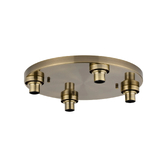 Photograph: Idolite Devine Antique Brass 4 Light E27 Round Flush Ceiling (FRAME ONLY)