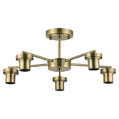 Photograph: Idolite Devine Antique Brass 5 Light Downward Semi Ceiling (FRAME ONLY)