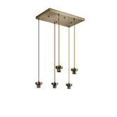 Photograph: Idolite Devine Antique Brass 5 Light E27 2m Rectangular Multiple Pendant (FRAME ONLY)